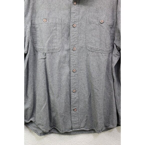 Duluth Trading Co. Long Sleeve Button Up Grey Shirt-Size 2XL-Relaxed Fit - Picture 2 of 10